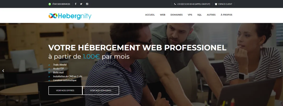 Hebergnity - développé par Florian LEROY