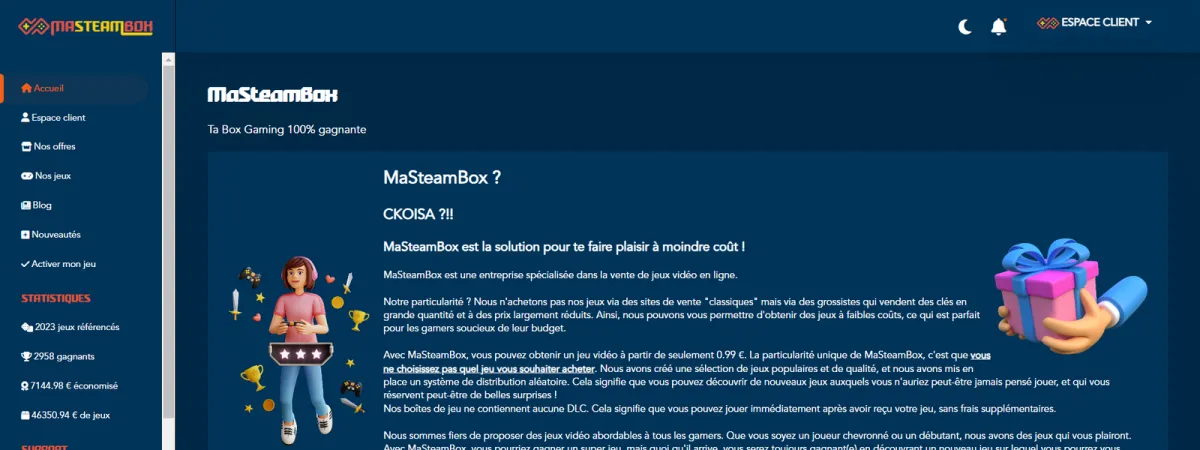 MaSteamBox - développé par Florian LEROY