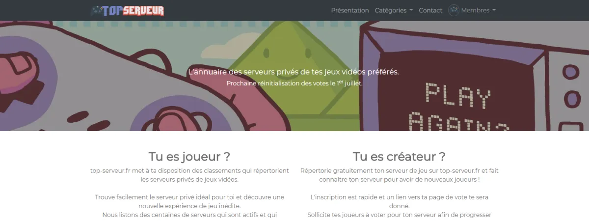 Top Serveur - développé par Florian LEROY